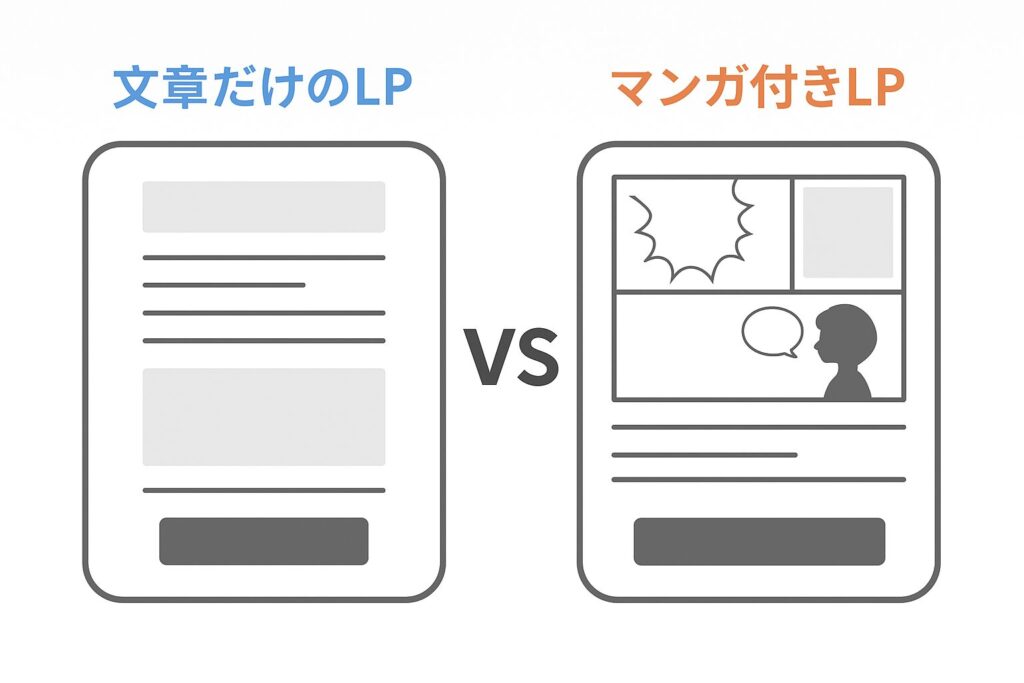 「文章だけのLP」vs「マンガ付きLP」
