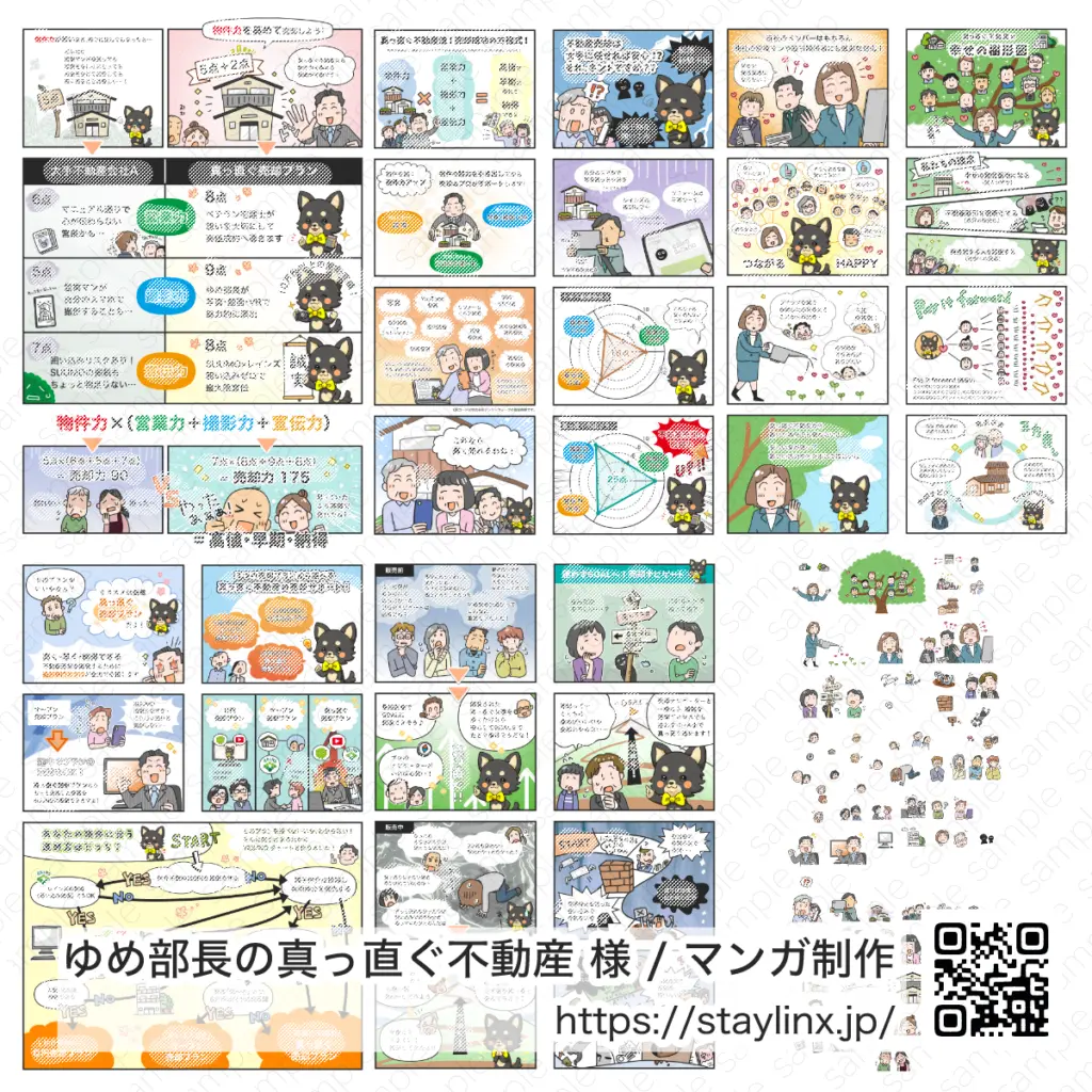ゆめ部長の真っ直ぐ不動産さま/マンガ制作見本画像/マツキヨコ